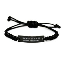 Best Borzoi Dog Black Rope Bracelet, I Just Want to Be a Stay at Home Borzoi Dad - £17.19 GBP