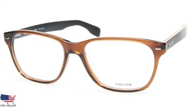 New Police Remake 1 V1911 09GW Brown Transparent Eyeglasses W/ Case 53mm Italy - £89.75 GBP