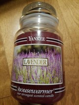 Yankee Candle Black Band Label lavender 22 oz Jar Retired New - £63.14 GBP