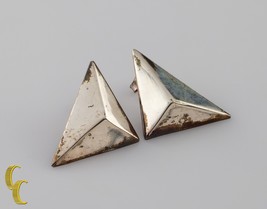 925 Sterling Silver 3D Geometric Triangle Earrings - $64.39