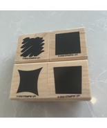 NEW STAMPIN UP Alpha Shadows 4 PCS  WOOD Rubber Stamps MOUNTED 2002 Shapes - €10,16 EUR