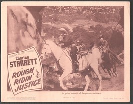 Rough Ridin&#39; Justice 11&quot;x14&quot; Lobby Card Charles Starrett - £38.05 GBP