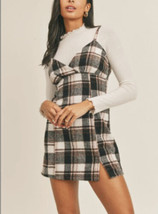 NWT Sage The Label Flannel Plaid Mini “Canyon” Dress Size Medium - £27.37 GBP