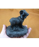 (SH-RAM-3) black Ram mountain goat figurine Shungite stone hand carving ... - $67.33 CAD