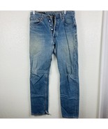 VTG Levi&#39;s 501 Blue Jeans For Women Tagged 31 x 34 Straight Leg Distress... - £97.37 GBP