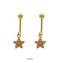 18k Real Gold Bugadi Drops &amp; Danglers CZ Earrings for Women and Girls - $228.85