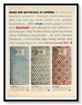 Simmons Quilted Celacloud Mattresses Print Ad Vintage 1962 Magazine Adve... - £7.58 GBP