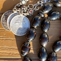 antique Yusur Yusr Black Coral 33 Islamic Prayer Beads Misbaha Tesbih Tasbih - £112.73 GBP