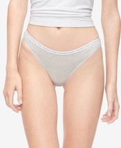 Calvin Klein Womens One Cotton Singles Thong Underwear Color Snow Heather Size S - £9.71 GBP