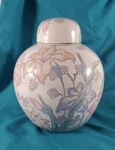 VTG Chinoiserie WBI Chinese GINGER JAR LARGE 10&quot; VASE Pastel Floral - $50.00