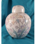 VTG Chinoiserie WBI Chinese GINGER JAR LARGE 10&quot; VASE Pastel Floral - £39.22 GBP