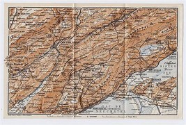 1911 Original Antique Map Of Vicinity Of Neuchatel LA-CHAUX-DE-FONDS Switzerland - £13.66 GBP