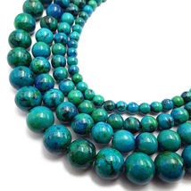 Azurite Smooth Round Beads 10mm -15.5&quot; Strand - £11.81 GBP