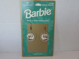 1996 Mattel Barbie Accessories Pierced Earrings with Barbie Photo Hallmark - $91.73 MXN