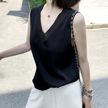 Elegant tunic women s black blouses vintage office satin silk blouse basic chiffon tops thumb200