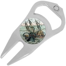 Kraken Octopus Ship Golf Ball Marker Divot Repair Tool Bottle Opener - £9.25 GBP