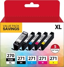 PGI 270XL CLI 271XL 5 Color Value Pack Replacement for Canon 270 271 XL ... - £39.74 GBP