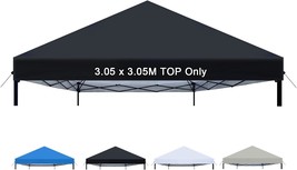 10×10 Canopy Replacement Top Only, Waterproof Pop Up Canopy, Black,120 I... - $64.94