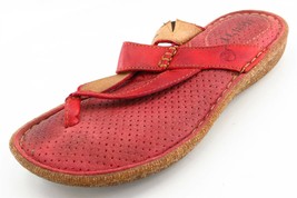 Born Flip Flop Red Leather Women Sandal Shoes Sz 6 M - £15.53 GBP
