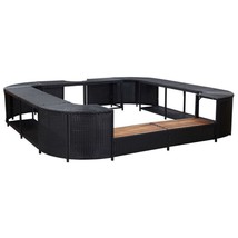 Outdoor Poly Rattan Square Spa Hot Tub Pool Surround Support Water-Resistant - £684.74 GBP