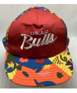 Vintage 90’s Chicago Bulls Floral Styled Script SnapBack Hat RARE 100% C... - $322.33 CAD