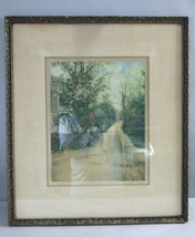 Vintage Estate Artist Proofed &amp; Signed &quot;The Hill Road&quot; Framed Art Print E797 - £117.41 GBP