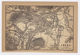 1903 Original Antique City Map Of Bad Ischl / Upper Austria - £19.07 GBP