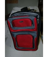 US Traveler Black Gray Red Pull Behind Suitcase Soft Side Wheels Expandable - $19.99