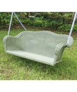Resin Wicker Porch Swing with 4-ft Hanging Chain in Moss - $862.89 CAD