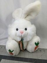 White Rabbit Plush Easter Bunny 13 Inch Carrot Feet MTY Intl Stuffed Animal Toy - $19.95