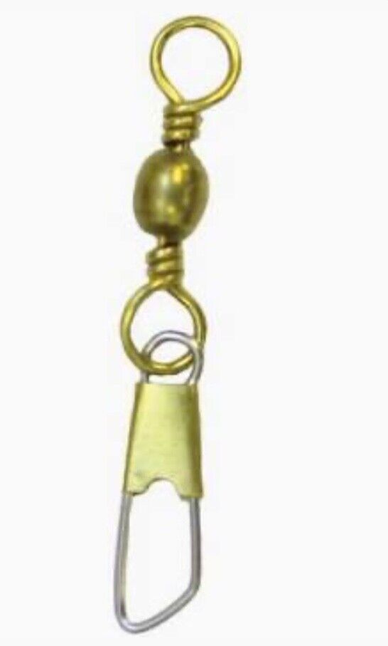 Eagle Claw Gold Barrel Swivel with Safety Snap, Size 10, Qty 12 - $2.95