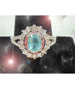 HAUNTED ANTIQUE RING AUREM LUMINIS TRI FLAME CROWN HIGHEST LIGHT COLLECT... - $679.77