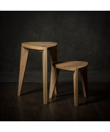 Set of a three-legged stool - Handmade - Oak wood - Natural color - Indu... - $528.39 CAD