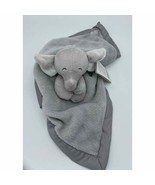 Carters Grey Gray Elephant Security Blanket Soft Velour Satin Lovey Toy NEW - £11.23 GBP