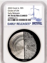 2022-Cook Islands- $5 Circles of Life- 1oz Silver Coin- NGC- PF70 Ultra ... - $200.00