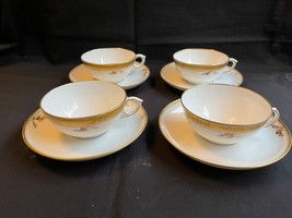 4 x BROWN ROSE Royal Copenhagen coffee cup + saucer made in Denmark - $139.00