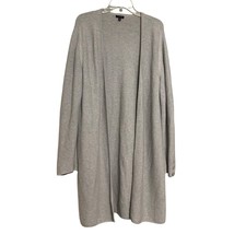 Talbots Womens Sweater Gray XL Knit Ribbed Cardigan Open Front Duster - $37.62
