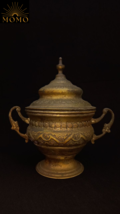 Moroccan products.Copper utensils. .Copper .Antique.engraving.kettle.Ancient.cla - £70.31 GBP