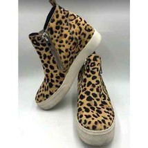Steve Madden Women&#39;s Leopard Cow Hair Platform Sneakers 7M - £21.03 GBP