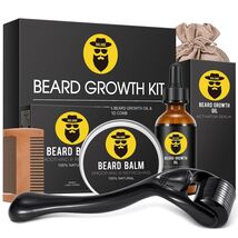 Beard Growth Kit Healthy Full Hair Growth Oil. Balm, Comb, Massager Gift... - $404.63 MXN