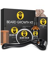 Beard Growth Kit Healthy Full Hair Growth Oil. Balm, Comb, Massager Gift... - $21.73