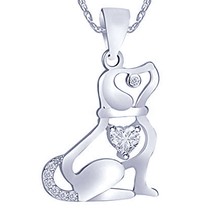 Lovely Puppy Pet Beagle Dog Pendant Necklace CZ 925 Sterling Silver Summer Sale - £68.36 GBP