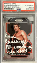 Robin Roussimoff Signed 2022 Panini Prizm WWE Andre the Giant #200 Inscribed &quot;8t - £228.84 GBP