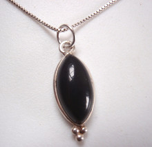 Marquise Black Onyx 925 Sterling Silver Pendant you will receive exact item - $8.09