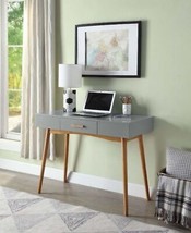 Convenience Concepts 203534GY Oslo 1 Drawer Desk - Gray - £190.19 GBP