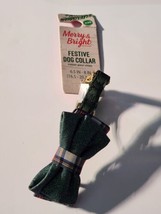 Merry &amp; Bright Collection XXSmall Festive Christmas Dog Collar Grin Sparkles Bow - £7.27 GBP