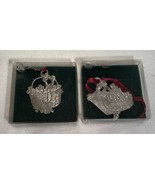 LONGABERGER PEWTER BASKET ORNAMENTS CHRISTMAS COLLECTION 1985 &amp; 1997 - $20.24 CAD