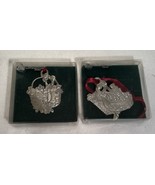 LONGABERGER PEWTER BASKET ORNAMENTS CHRISTMAS COLLECTION 1985 &amp; 1997 - £11.57 GBP