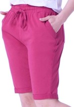 Zuda Z Raspberry Bermuda Cuffed Knit Shorts w/Drawstring Waist Size XXS NIP - £28.52 GBP