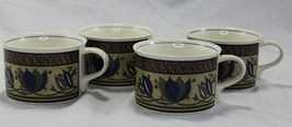 Mikasa Intaglio Arabella CAC 01 - Set Of 4 Vintage Ceramic Coffee Mugs - $18.69